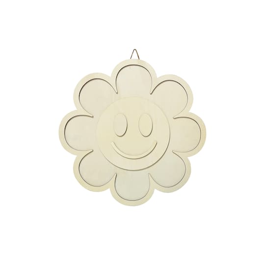 16&#x22; Wood Flower Plaque by Make Market&#xAE;